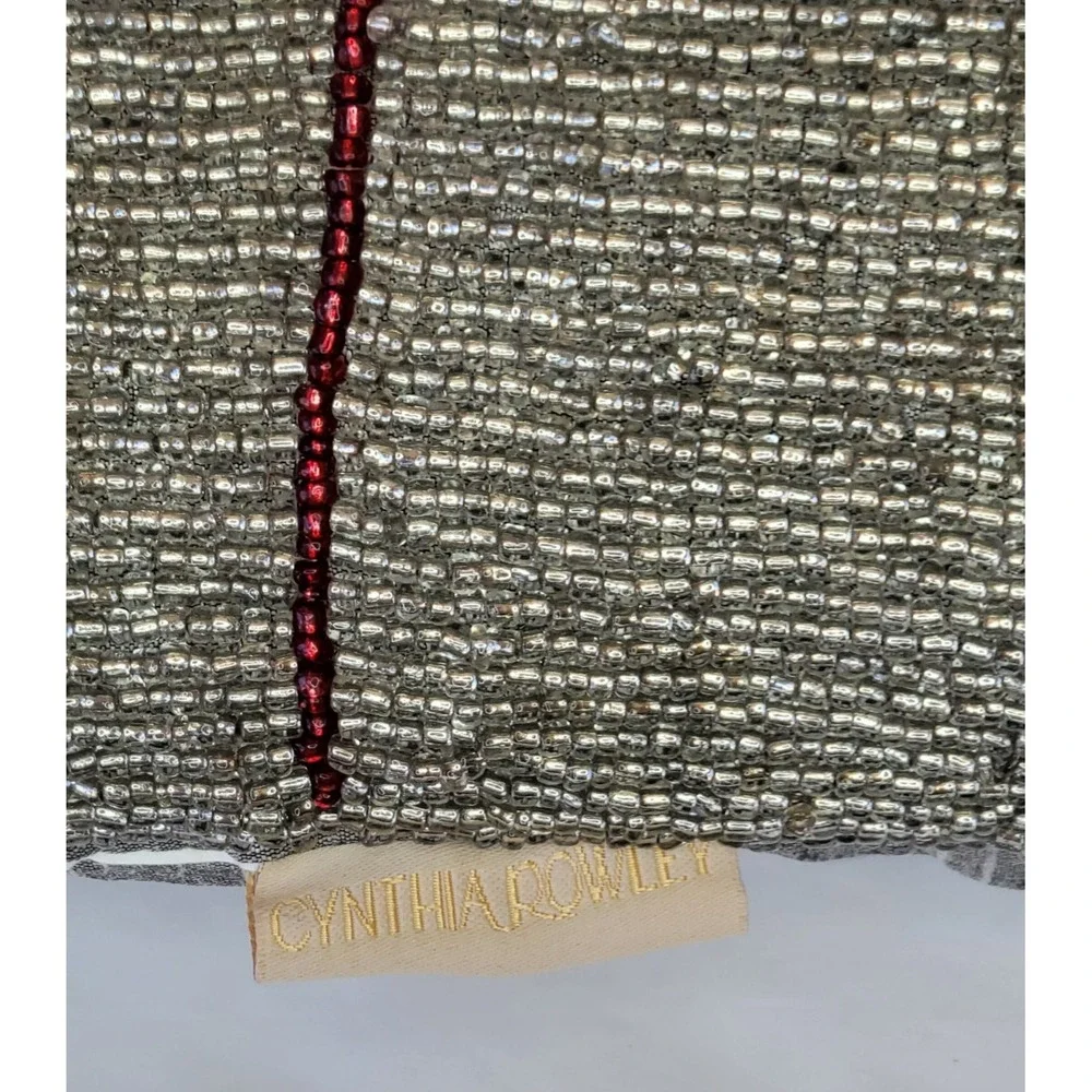 Set 2 Cynthia Rowley Holiday Beaded Embellished Throw Pillow Accent Christmas